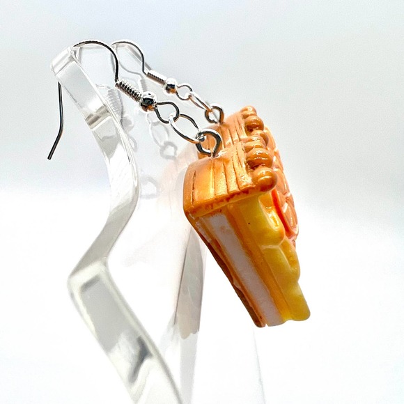 Pie Earrings - Fruit Earrings - Orange Pie - Bakery Earrings - Gifts For Bakers - Picture 3 of 10